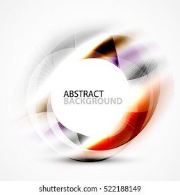 Modern shiny blurred swirl template, vector layout for message presentation