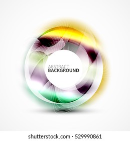 Modern shiny blurred swirl template, vector layout for message presentation