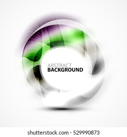 Modern shiny blurred swirl template, vector layout for message presentation