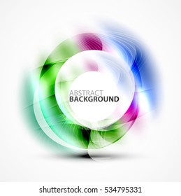 Modern shiny blurred swirl template, vector layout for message presentation