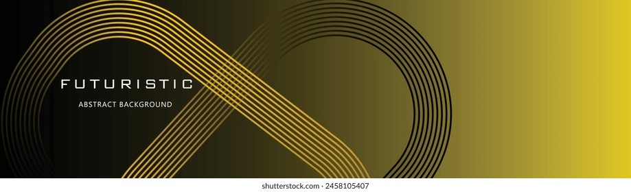 Modern shiny gold lines background. Abstract gold glowing geometric lines on gradiant background	