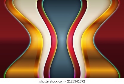 Modern shiny gradient yellow on red trendy template for design in high-tech style visual