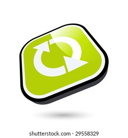 modern shiny recycling symbol