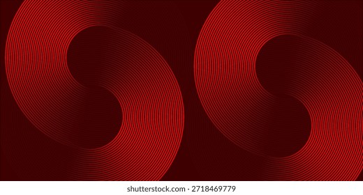 Moderno círculo rojo brillante moderno abstracto simple art.red abstracto brillante líneas geométricas sobre fondo gris. 