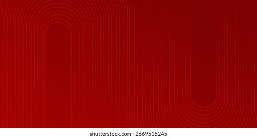 Fondo de patrón de líneas redondeadas diagonales degradadas rojas brillantes modernas. 