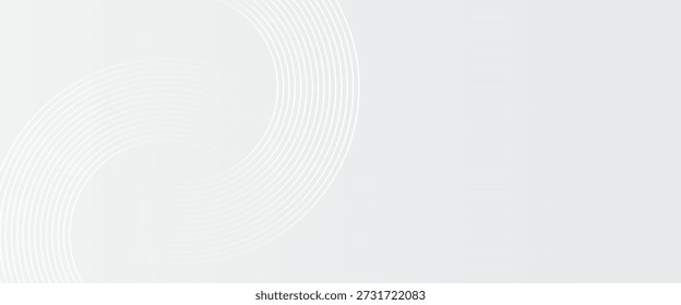 Design gráfico de linhas arredondadas diagonais brancas brilhantes modernas. Linhas geométricas brilhantes em branco abstrato sobre fundo cinza.