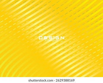 Modern shiny yellow technology curved lines pattern background.
