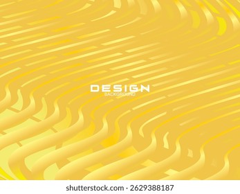 Modern shiny yellow technology curved lines pattern background.