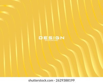 Modern shiny yellow technology curved lines pattern background.