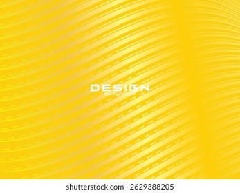 Modern shiny yellow technology curved lines pattern background.