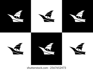 modern ship illustration vector logo