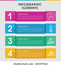 Modern ship infographic template. infographic design with ship icons includes cargo terminal, sailboat. can be used for presentation, diagram, annual report, web design.