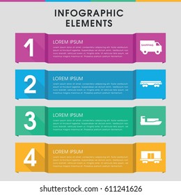 Modern shipment infographic template. infographic design with shipment icons includes cargo wagon. can be used for presentation, diagram, annual report, web design. 