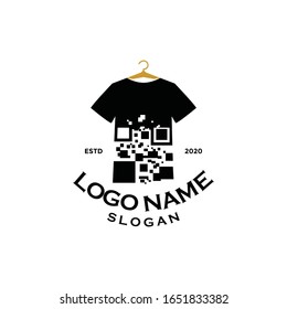 Modern shirt logo. Editable EPS file vector. Icon for clothing fashion wear, jacket, young apparel style, product supply, sablon or screen printing. Apply to web site, mobile phone app, wall art decor