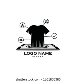 Modern shirt logo. Editable EPS file vector. Icon for clothing fashion wear, jacket, young apparel style, product supply, sablon or screen printing. Apply to web site, mobile phone app, wall art decor