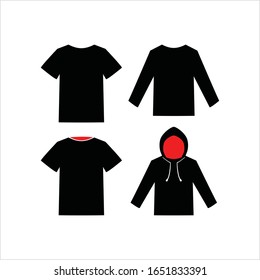 Modern shirt logo. Editable EPS file vector. Icon for clothing fashion wear, jacket, young apparel style, product supply, sablon or screen printing. Apply to web site, mobile phone app, wall art decor