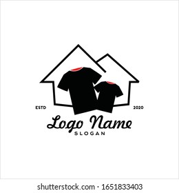 Modern shirt logo. Editable EPS file vector. Icon for clothing fashion wear, jacket, young apparel style, product supply, sablon or screen printing. Apply to web site, mobile phone app, wall art decor