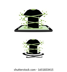 Modern shirt logo. Editable EPS file vector. Icon for clothing fashion wear, jacket, young apparel style, product supply, sablon or screen printing. Apply to web site, mobile phone app, wall art decor