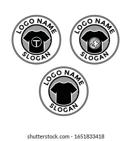 Modern shirt logo. Editable EPS file vector. Icon for clothing fashion wear, jacket, young apparel style, product supply, sablon or screen printing. Apply to web site, mobile phone app, wall art decor