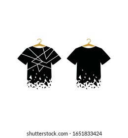 Modern shirt logo. Editable EPS file vector. Icon for clothing fashion wear, jacket, young apparel style, product supply, sablon or screen printing. Apply to web site, mobile phone app, wall art decor