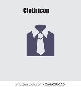 Modern shirt and tie vector graphic represents business, formality, and professional attire in a clean design.