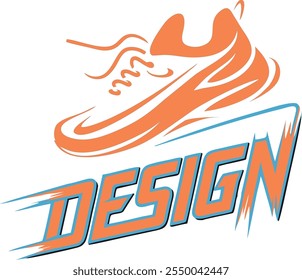 Modern shoe brand logo in vector format, designed with sleek and stylish elements to represent quality and fashion. Perfect for footwear brands, sports shoes, or casual wear businesses. The design is 