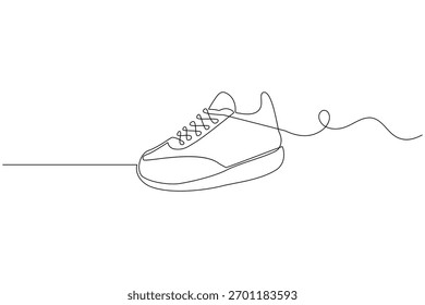 Dibujo de zapatos moderno en concepto continuo de una línea