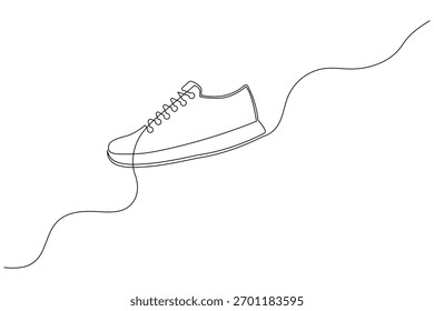 Modern shoe drawing in continuous one line  concept