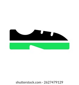 Modern shoe icon design with geometric shapes and a vibrant color accent