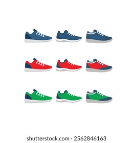 Modern shoe icon set vector, shoe vector, shoe illustration, flat style vector