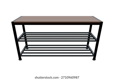 Moderno sapato rack isolado no fundo branco. Ilustração em 3d vetorial
