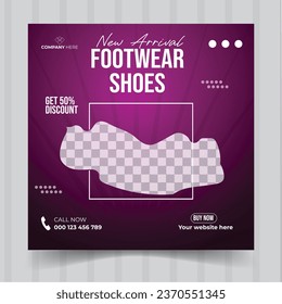 Modern shoes collection sale social media Banner Post Template.