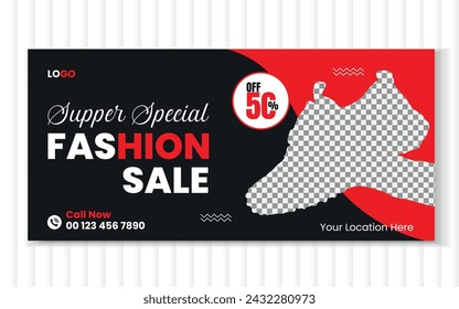 Modern Shoes Sale Billboard web banner design