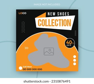 Modern shoes sale for social media timeline post or web banner template design