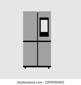 Modern shop refrigerators collection. Realistic vector illustration.side by side Stainless Steel Refrigerator.