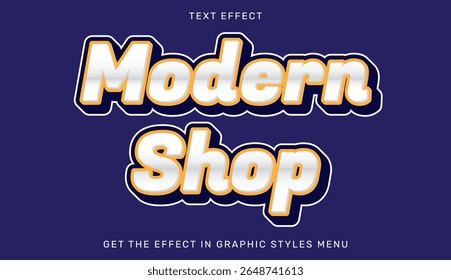 Modern shop text effect in 3d design