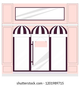 Modern shop vector. Front view