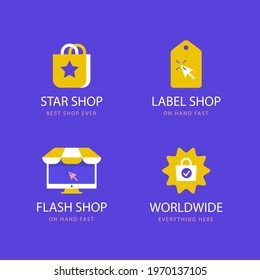 Modern Shopper Logo Set Graphic Illustration Design Vector Logo Brand.