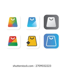 Logotipo moderno del App de compras que simboliza la conveniencia, el comercio y las compras digitales.