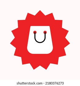 Mochila de compra moderna e-commerce ilustración de icono plano 