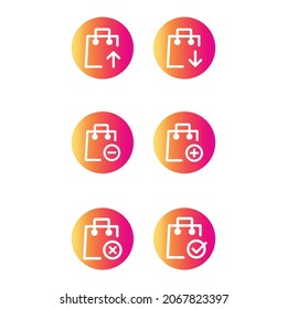 Icono moderno de bolsa de compra, vector.