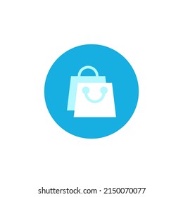 Modern Shopping Bag Icon Vector in Flat Style
