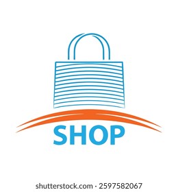 Modern Shopping Bag Logo Vector Design.