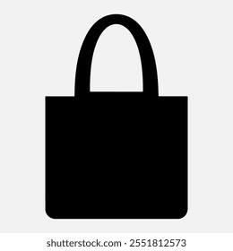 Modern Shopping Bag Silhouette Icon for Branding and Design Concepts