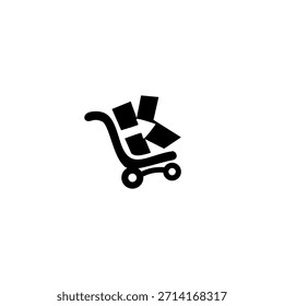 Una cesta de la compra moderna con la dirección de la flecha y la forma del alfabeto. Ideal para comercio electrónico, servicios de entrega, tiendas en línea y marca minorista.
