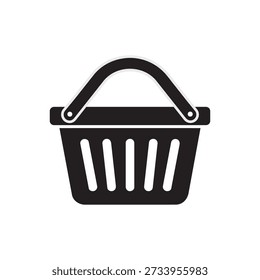 Um ícone de cesta de compras moderno com um estilo de design plano elegante, perfeito para sites de comércio eletrônico, materiais de marketing de varejo e interfaces de aplicativos móveis. Esta ilustração vetorial versátil é adequada para uso como logotipo, elemento de interface do usuário ou ícone de banner promocional