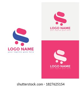 Modern Shopping Cart Logo Design For Ecommerce Site