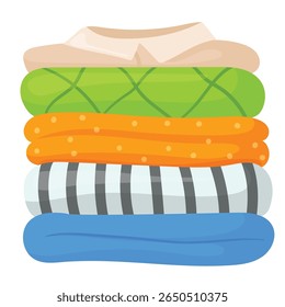 Modern shopping illustration with clothes and shoes, underwear, sweater, sneakers and knitted hats. Trendy flat design for e-commerce, retail, or tech projects. Simple vector art for digital use