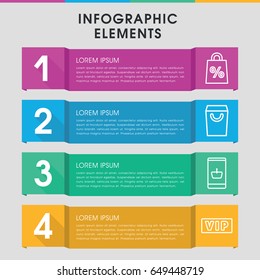 Modern shopping infographic template. infographic design with shopping icons includes . can be used for presentation, diagram, annual report, web design.