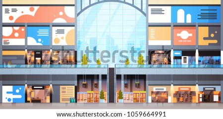 Modern Shopping Mall Interior Big Many Boutiques Design Of Retail Store